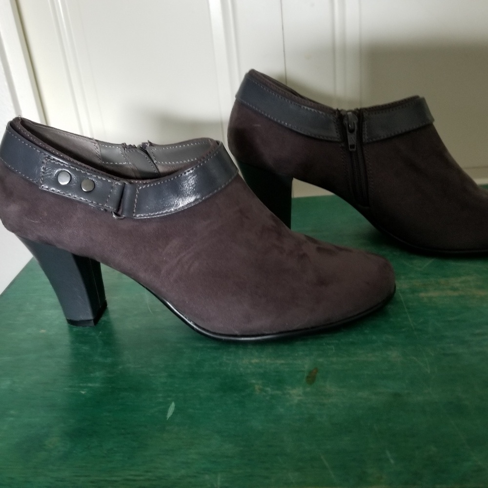 Faux suede booties
